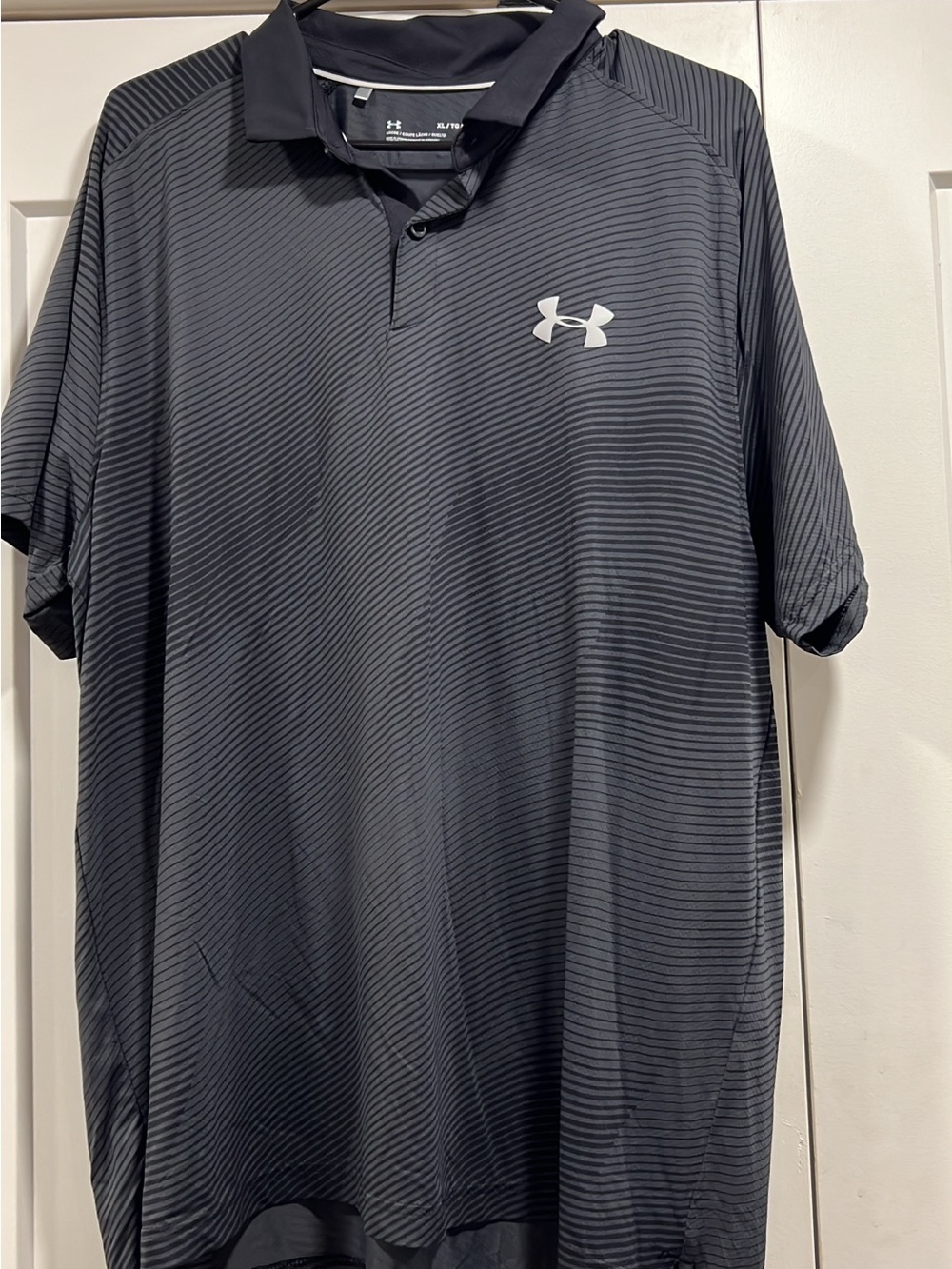 Under Armour Men’s Black & Gray Striped Performance Polo